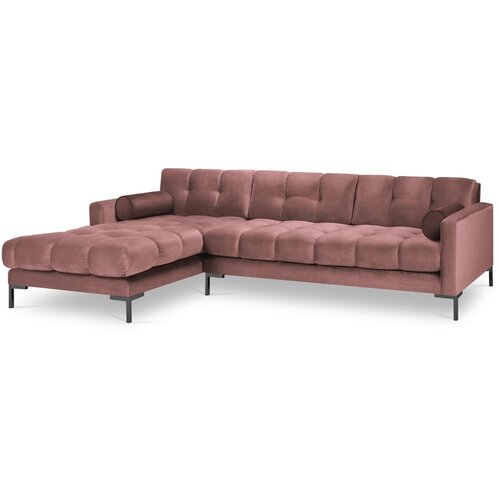 Cosmopolitan Design roza žametna kotna sedežna garnitura Bali, levi kot Slike