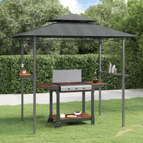VidaXL Paviljon za žar s policami antracit 240x150x243 cm jeklo Slike
