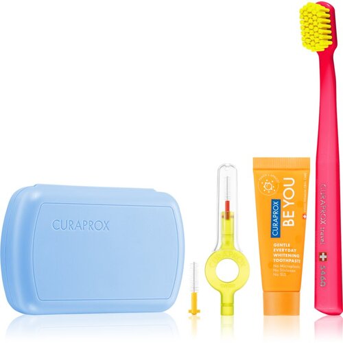 Curaprox Travel Set potovalni set za kozmetiko Blue (za zobe, jezik in dlesni) Cene