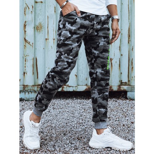 DStreet Men&amp;#039;s camouflage sweatpants with anthracite print Slike