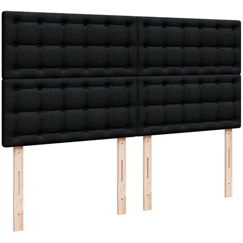 VidaXL Otomanski okvir kreveta s madracima crni 200x200cm od tkanine Slike