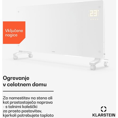 Klarstein Bornholm konvektor | 3000 W | 30 m&amp;sup2; | Zmogljiv in eleganten | 105 cm x 51 cm Slike