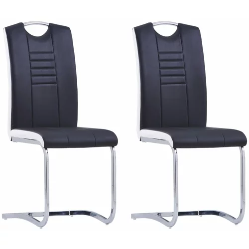  konzolne blagovaonske stolice od umjetne kože 2 kom crne
