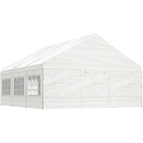 VidaXL Paviljon s streho bel 6,69x5,88x3,75 m polietilen Slike