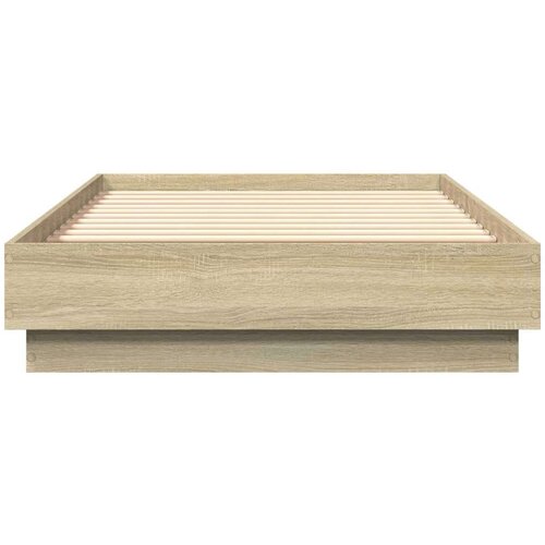  Okvir kreveta s LED svjetlima boja hrasta sonome 90 x 190 cm Slike