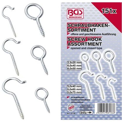 BGS Set kukica s navojem 2.5-4.8mm 151dj. pro+ 8136 Cene