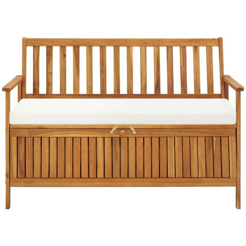 Klupa za pohranu od masivnog bagremovog drva 120 x 63 x 84 cm Slike
