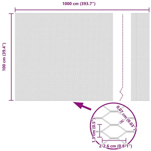  Hexagonalna ograda Siva 1x10 m Čelik Slike