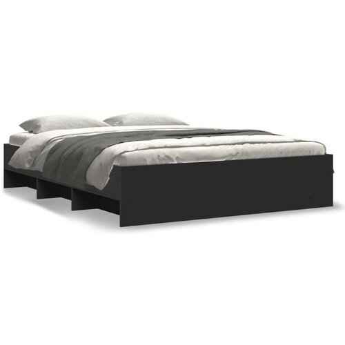  Okvir za krevet crni 160x200 cm konstruirano drvo Slike