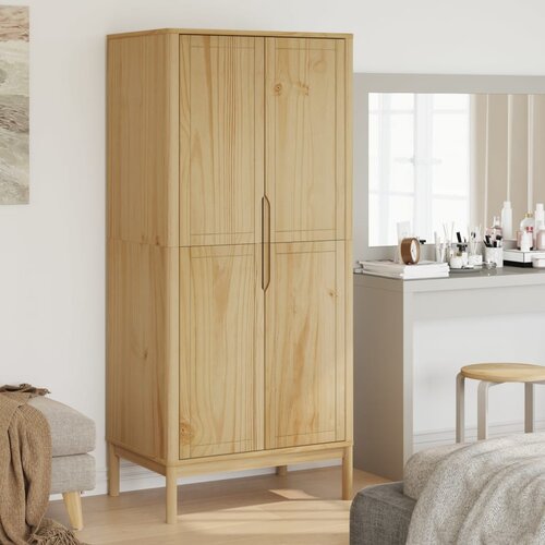 vidaXL Garderobna omara FLORO vošč. rjava 77x53x171 cm trdna borovina Cene