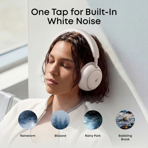 Anker brezžične naglavne slu&amp;scaron;alke z mikrofonom Soundcore Space 2, bele, ANC Slike
