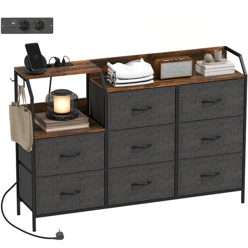HOMCOM predalnik netkano blago, jeklo 130,5D x 30&Scaron; x 88V cm Rustikal rjav+Črn, (5000242272) Cene