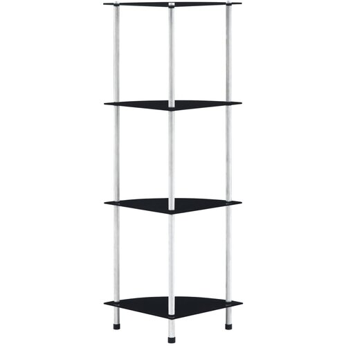 VidaXL Polica 4-nadstropna črna 30x30x100 cm kaljeno steklo, (20622924) Slike