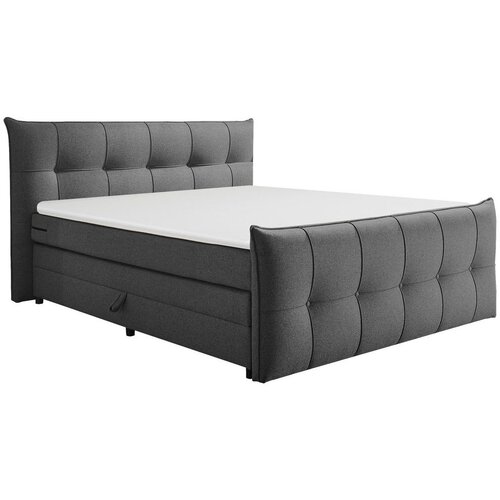 MID.YOU POSTELJA BOXSPRING 160 cm x 200 cm , tekstil, leseni material antracit Cene