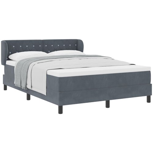 vidaXL box vzmetnica z vzmetnico temno siva 80x200 cm žamet set 5 temno siva Cene
