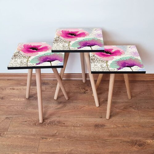 Hanah home 3Shp300 - multicolor multicolor nesting table (3 pieces) Cene