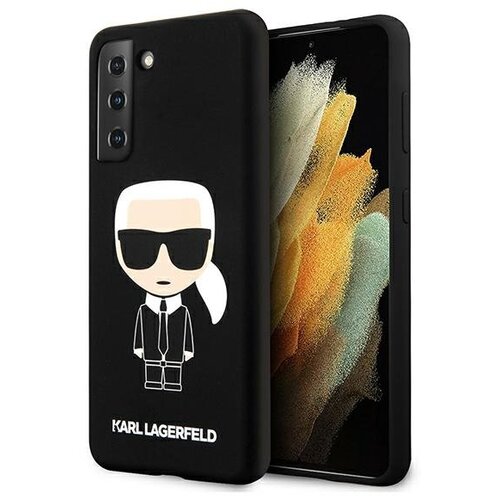 Karl Lagerfeld Originalen ovitek KLHCS21SSLFKBK za Samsung Galaxy S21 G991 črna silikonska za&amp;scaron;čita - Full Body Iconic Slike