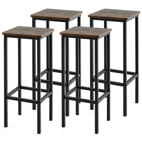  Vintage set 4 barskih stolica do 100 kg s osloncem za noge, visina sjedala 72 cm Cijene