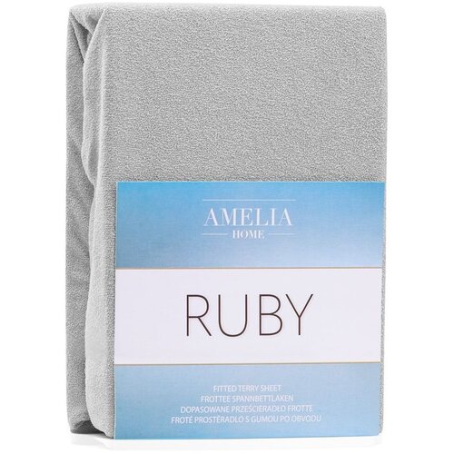 AmeliaHome Plahta s gumom Ruby 80-90x200 cm, siva Slike