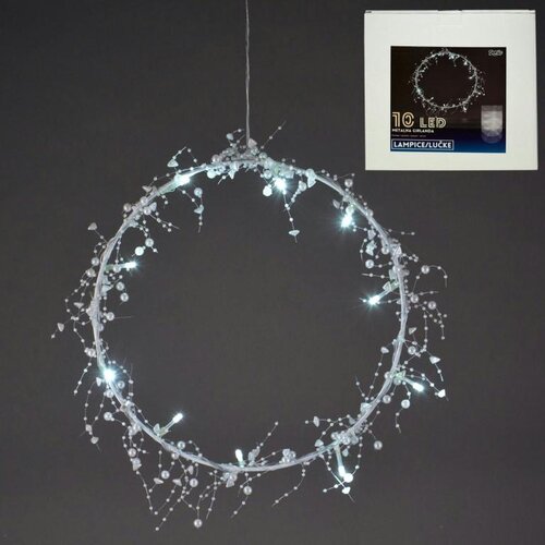  LED mini met. girlanda, 10L bijela, 29cm Cene