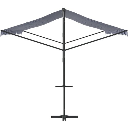 Samostojeća tenda plavo-bijela 500 x 300 cm od tkanine i čelika Slike