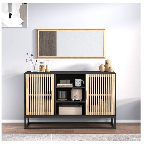  Komoda crna 105 x 30 x 65 cm od konstruiranog drva Cene