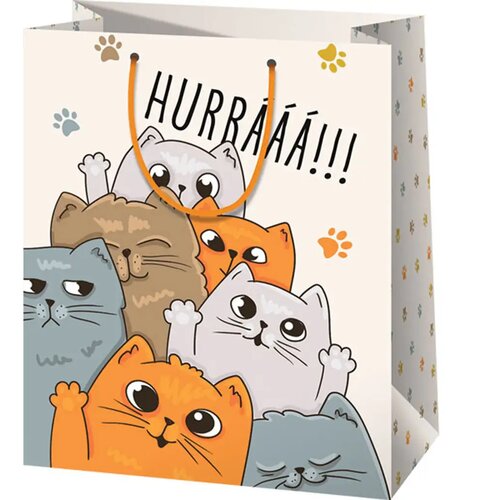 Cardex huraaa!!! velika poklon vrećica s mačkom 26x13x33cm Cene