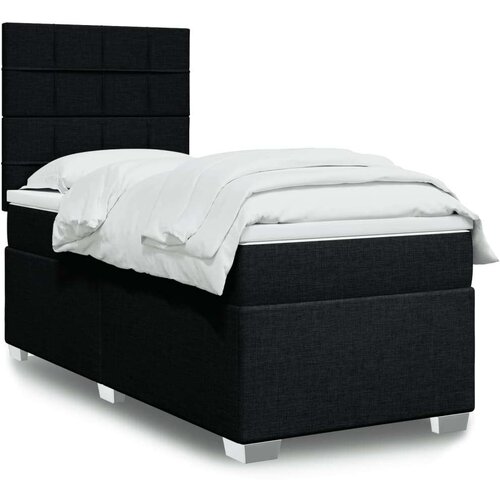 vidaXL Box spring krevet s madracem crni 90x190 cm od tkanine Cijene