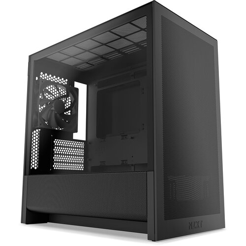 NZXT H3 Flow (2025) All Black Midi Tower mATX Gaming Case with Glass Window Slike