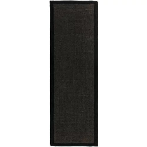 Asiatic Carpets Črn tekač 240x68 cm Sisal - Asiatic Carpets