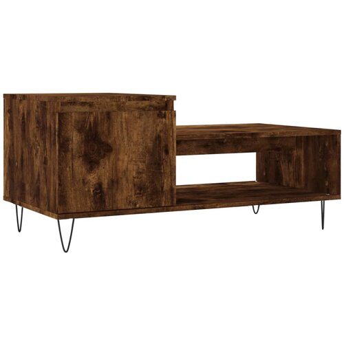 Maison Chic Klubska mizica - kavna mizica - Nizka mizica dimljeni hrast 100x50x45 cm inženirski les, (21755216) Cene