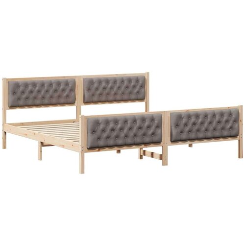  Okvir za krevet Sivo-smeđa 200 x 200 cm tkanina Slike