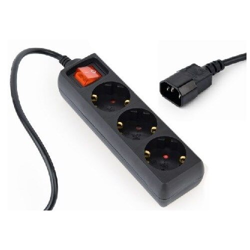 Gembird EG-PSU3-01 UPS, 3 Shuko uticnice, 16A, C14 plug, 0.6m, black naponski kabl Cene