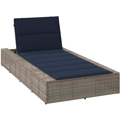 VidaXL Ležalnik s plavajočo blazino Grey poli ratan, (21829979) Slike