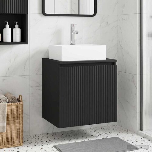  Umivaonik s policom Crna 49,5 x 41 x 62,5 cm Konstruirano drvo Cijene