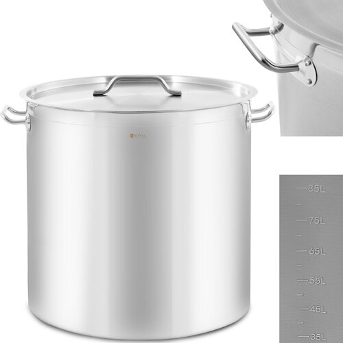 Royal Catering Jeklen lonec z merilnim pokrovom za električni plinski indukcijski kuhalnik, 98 l, (21564684) Slike