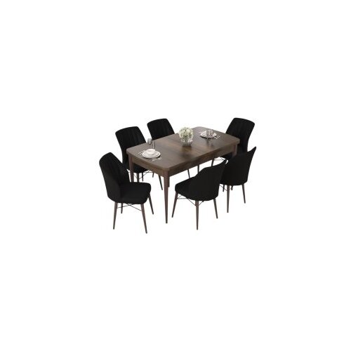 Hanah home set trpezarijski sto i 6 stolica nef baroque black Cene