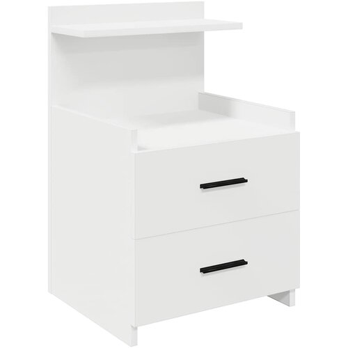 vidaXL Nočna omarica z 2 predaloma bela 40x36,5x62 cm, (5000298610) Cene