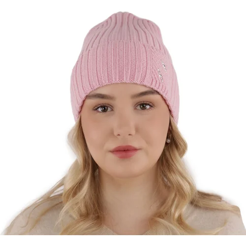 AGBO Woman's winter hat pink Ariga 100% extra fine merino wool