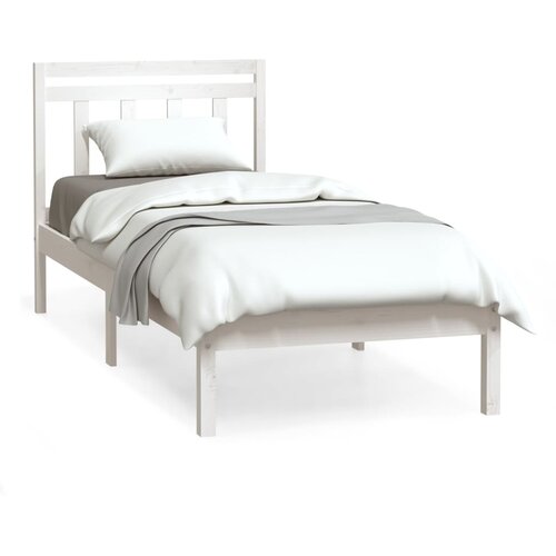 Maison Chic Posteljni okvir - Enojna postelja - Postelja za odrasle bel 90x190 cm trden les-J6232, (21762406) Slike