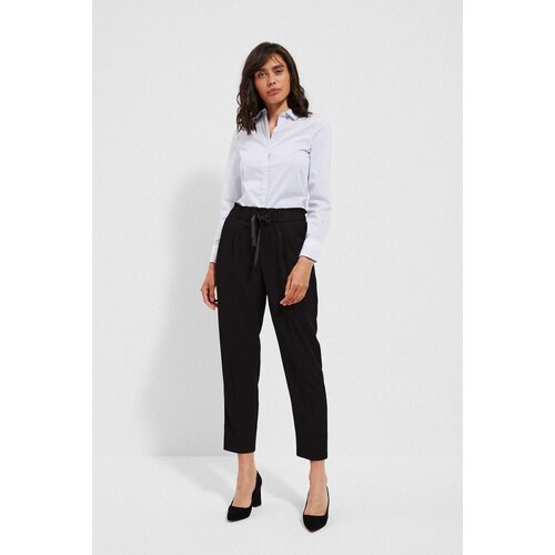 Marisse Straight Leg Trousers With Tie Waist Z-Sp-3607 Black Cene