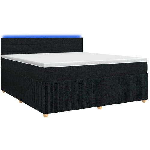  Boxspring krevet s madracem Crna 160 x 200 cm Tkanina - Crna 160 x 200 cm Dizajn linija Slike