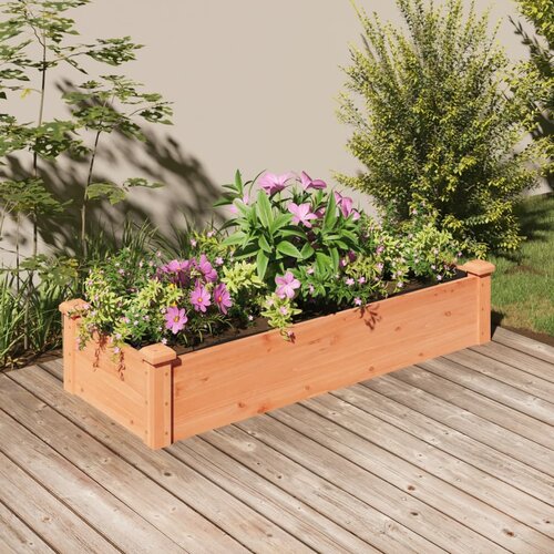 vidaXL Povišena vrtna gredica s oblogom smeđa 120x45x25 cm od jelovine Cijene