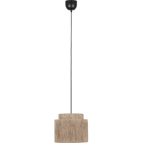 Trio Leuchten Japandi viseča svetilka črna z rjavo vrvjo 31cm - Smilla Slike