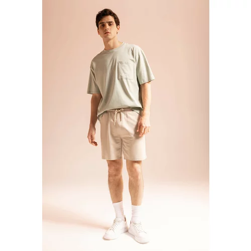Defacto Slim Fit Cropped Hem Sweatshirt Fabric Shorts