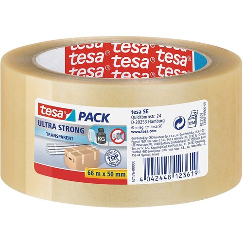 Tesa Lepilni trak za pakiranje Tesa Ultra Strong (66 m x 50 mm, prozoren) Slike