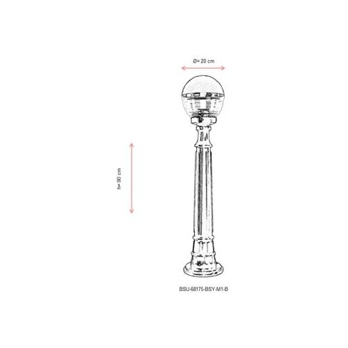 Opviq Vanjska lampa BSU-68175-BSY-M1-B, 90 cm, Podna, IP65, E27, 60W, Crna Slike