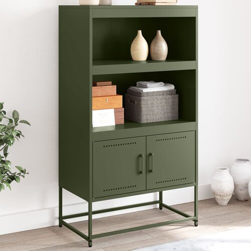 vidaXL Visoka komoda maslinastozeleni 68,5 x 38,5 x 123,5 cm čelična Cijene