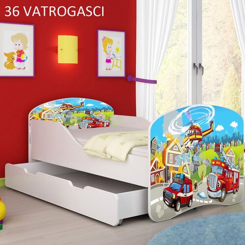 ACMA Dječji krevet s motivom + ladica 140x70 cm - 36 Vatrogasci Cene