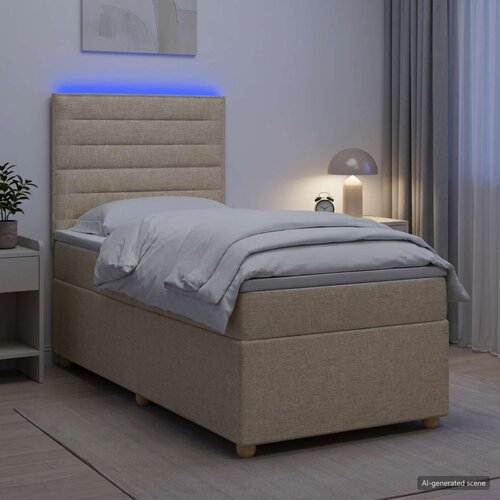  Boxspring krevet s madracem Krem 90 x 200 cm Tkanina Cijene